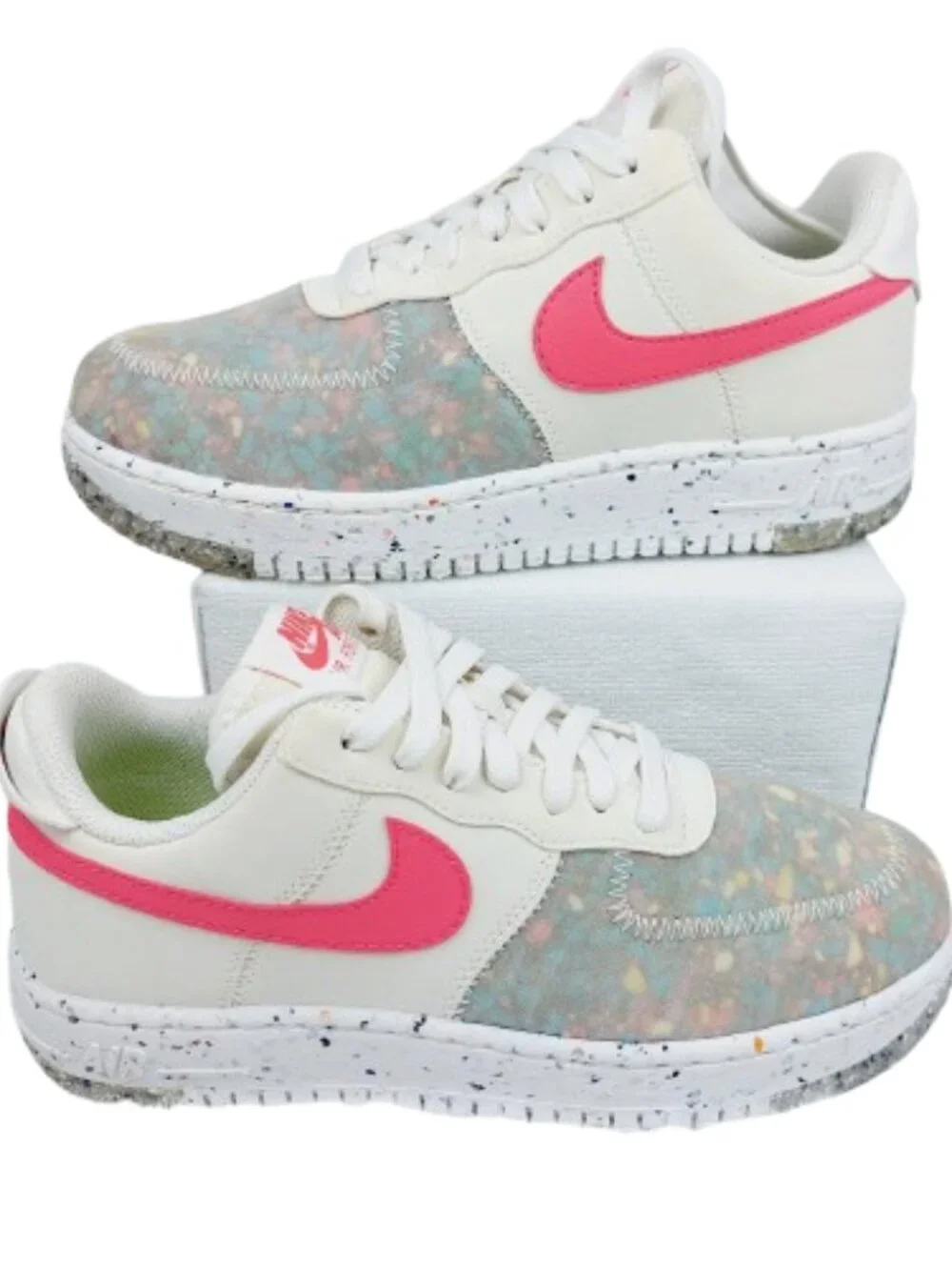 Nike Air Force 1 Crater Girls' Siren Red-Summit White Lace-Up Sneakers Size 6.5